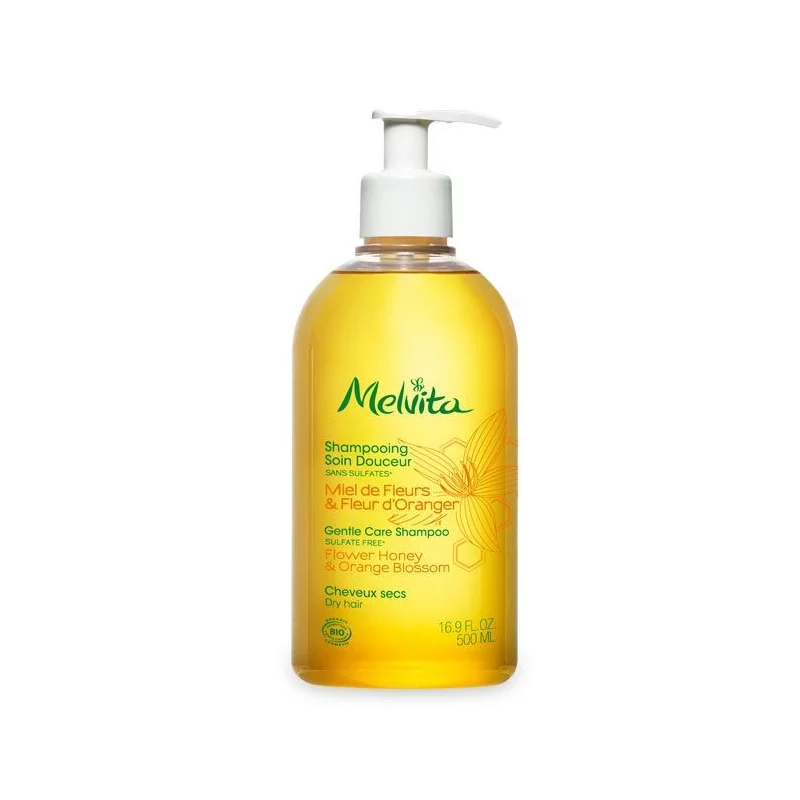 Shampooing soin douceur BIO miel & fleur d'oranger - 500ml - Melvita