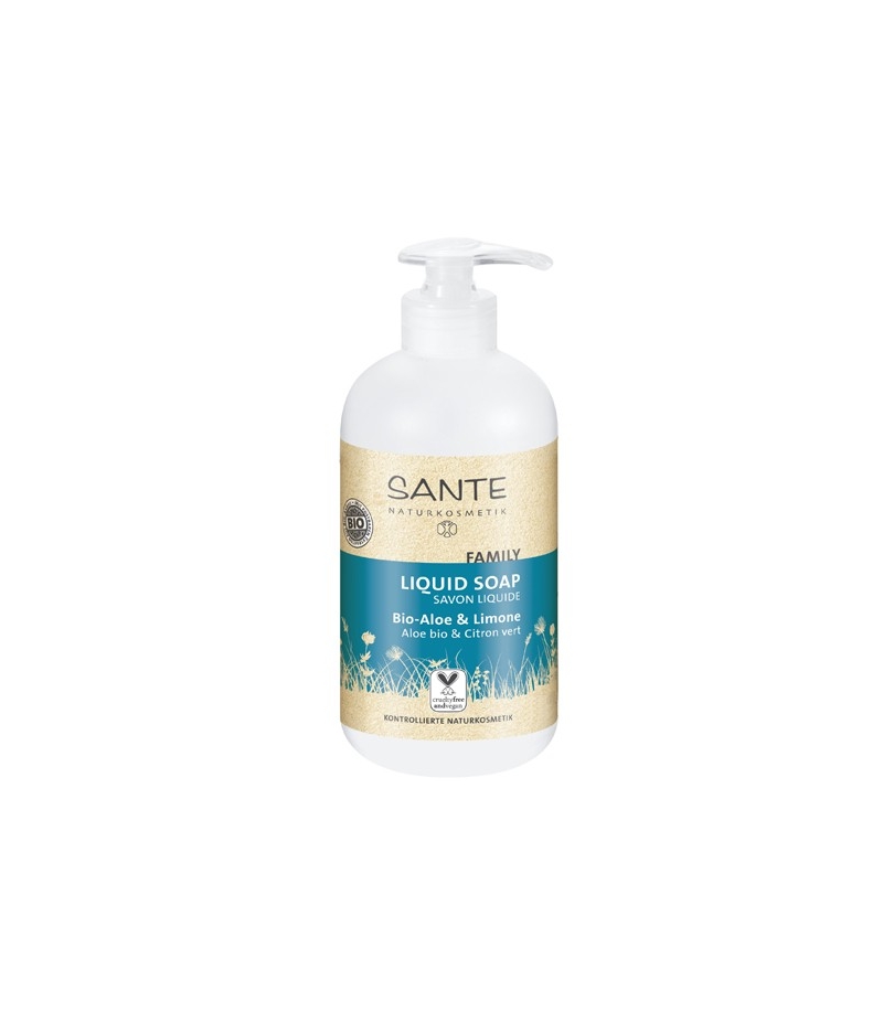Savon liquide famille BIO aloe vera & citron - 200ml - Sante Savon liquide famille BIO aloe vera & citron - 200ml - Sante