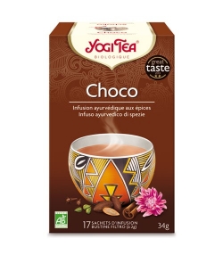 BIO-Kräutertee mit Kakaoschalen, Zimt & Ingwer - Schoko - 17 Teebeutel - Yogi Tea BIO-Kräutertee mit Kakaoschalen, Zimt & Ingwer - Schoko - 17 Teebeutel - Yogi Tea