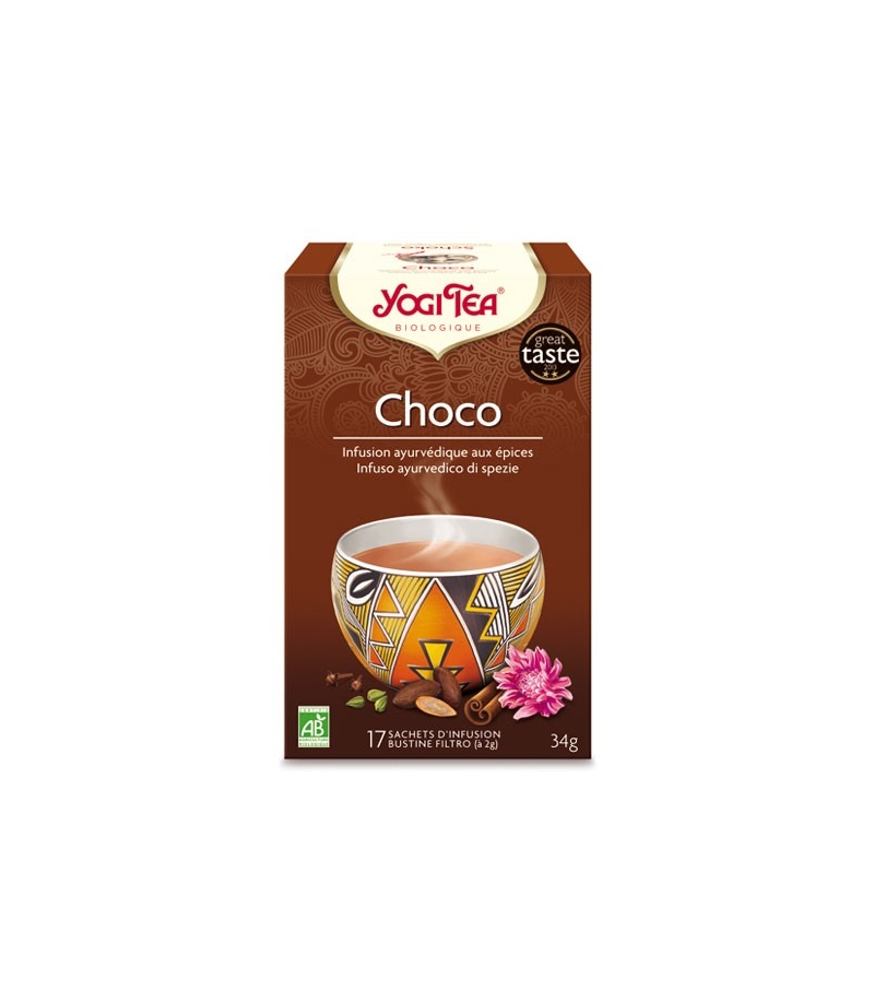 BIO-Kräutertee mit Kakaoschalen, Zimt & Ingwer - Schoko - 17 Teebeutel - Yogi Tea