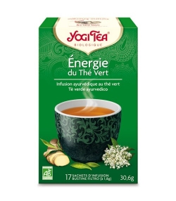 BIO-Grüntee mit Guarana, Ingwer & Holunderblüten - Grüne Energie - 17 Teebeutel - Yogi Tea BIO-Grüntee mit Guarana, Ingwer & Holunderblüten - Grüne Energie - 17 Teebeutel - Yogi Tea