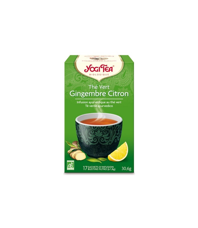 Thé vert au gingembre & citron BIO - 17 sachets - Yogi Tea