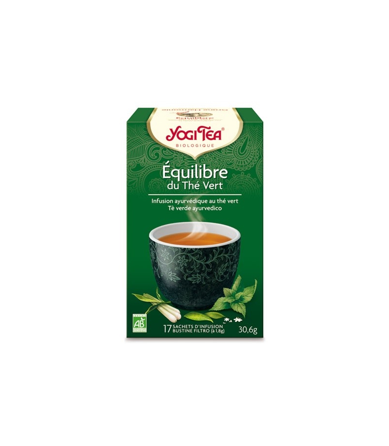 Thé vert à la citronnelle & menthe poivrée BIO - Equilibre du Thé Vert - 17 sachets - Yogi Tea