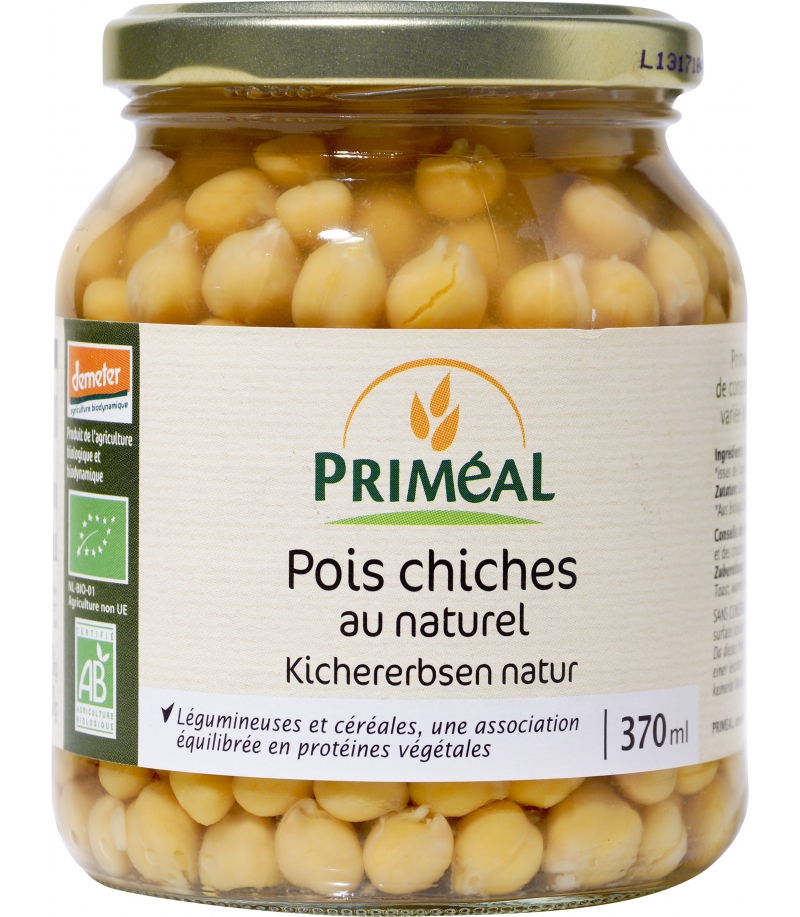 Pois chiches en conserve BIO 370ml Priméal Pois chiches en conserve BIO 370ml Priméal