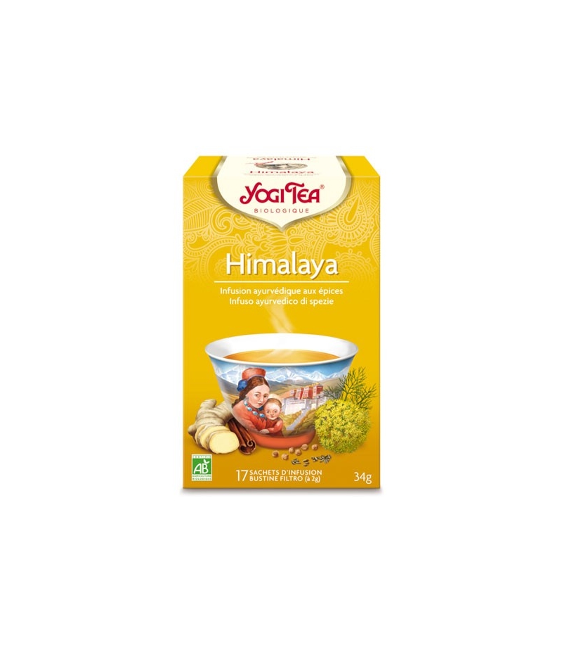 Infusion de fenouil, gingembre & cannelle BIO - Himalaya - 17 sachets - Yogi Tea Infusion de fenouil, gingembre & cannelle BIO - Himalaya - 17 sachets - Yogi Tea