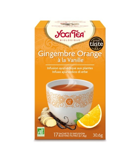 BIO-Kräutertee mit Ingwer, Orangenschalen & Vanille - Ingwer Orange Vanille - 17 Teebeutel - Yogi Tea