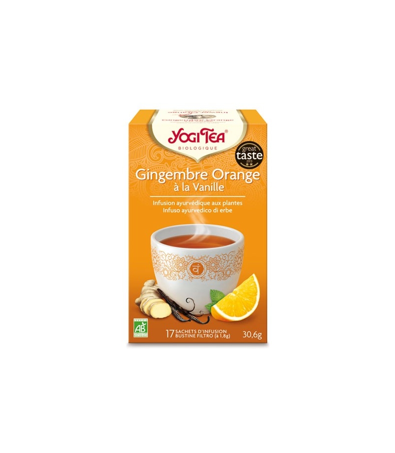 Infusion de gingembre, zeste d'orange & vanille BIO - Gingembre Orange Vanille - 17 sachets - Yogi Tea