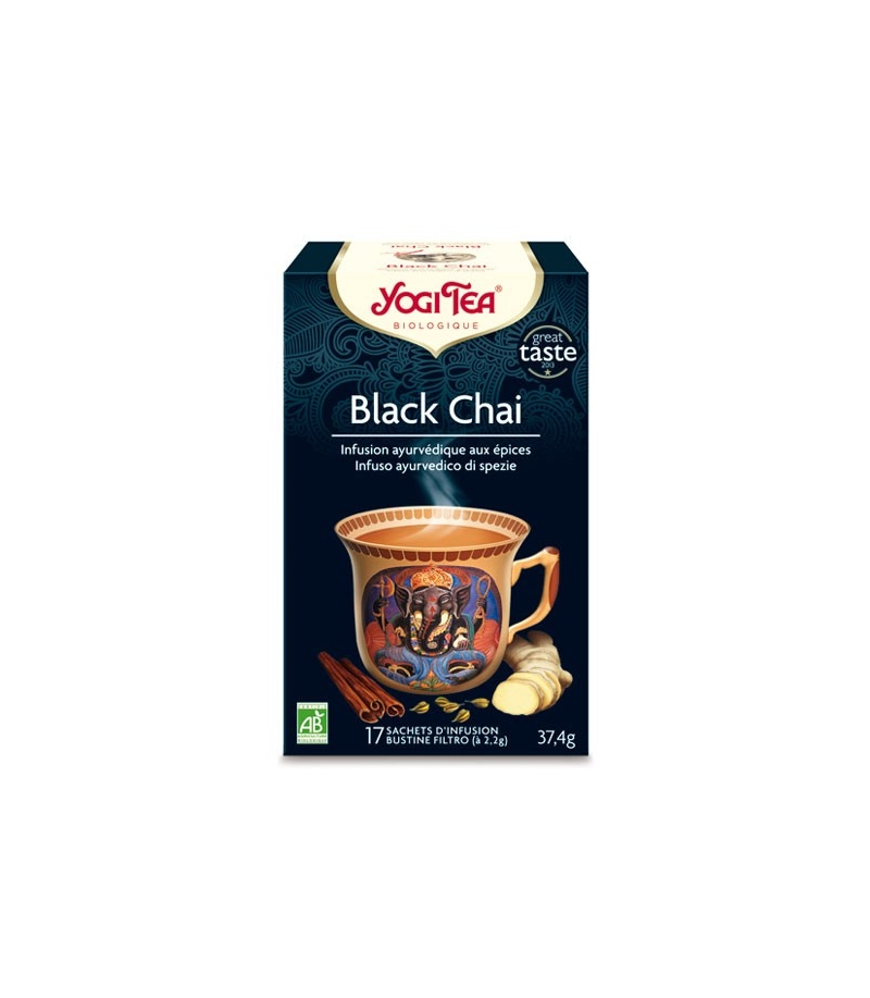 BIO-Schwarztee mit Gewürzen - Black Chai - 17 Teebeutel - Yogi Tea