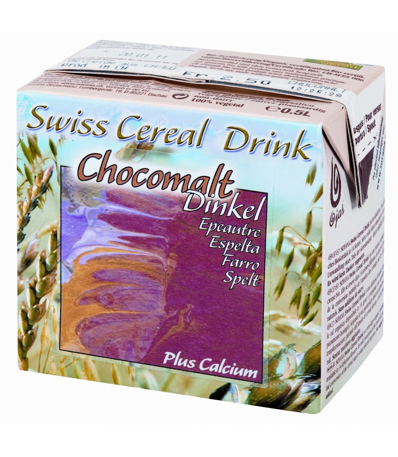 Boisson à l'épeautre chocomalt plus calcium BIO Swiss cereal-drink - 500ml - Soyana