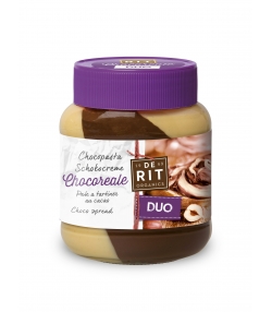 Duo pâte à tartiner au cacao noisettes & crème blanche BIO Chocoreale - 350g - De Rit Duo pâte à tartiner au cacao noisettes & crème blanche BIO Chocoreale - 350g - De Rit