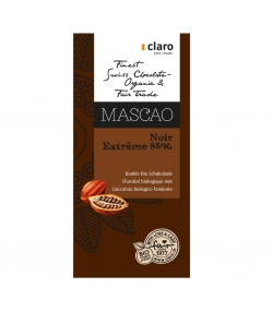 Chocolat BIO noir 85% Mascao - 100g - Claro