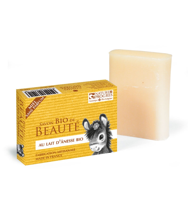 BIO-Seife mit Eselsmilch ohne Parfüm Honig - 100g - Cosmo Naturel BIO-Seife mit Eselsmilch ohne Parfüm Honig - 100g - Cosmo Naturel