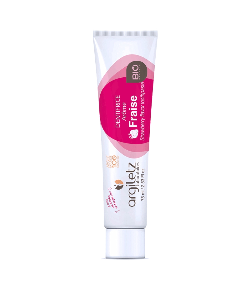 Kinder BIO-Zahnpasta rosa Tonerde & Erdbeere - 75ml - Argiletz Kinder BIO-Zahnpasta rosa Tonerde & Erdbeere - 75ml - Argiletz