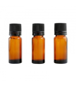 Flacon en verre brun 10ml avec bouchon codigoutte noir et anneau d'inviolabilité - 3 pièces - Centifolia Flacon en verre brun 10ml avec bouchon codigoutte noir et anneau d'inviolabilité - 3 pièces - Centifolia