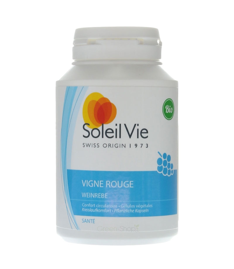 Vigne rouge BIO - 60 gélules - 495mg - Soleil Vie Vigne rouge BIO - 60 gélules - 495mg - Soleil Vie