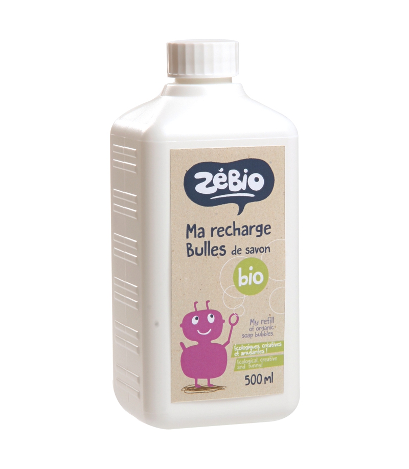 Nachfüllpackung BIO-Seifenblasen - 500ml - Zébio Nachfüllpackung BIO-Seifenblasen - 500ml - Zébio