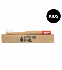 Brosse à dents enfants en bambou Rouge Extra-Soft Nylon - 1 pièce - Hydrophil