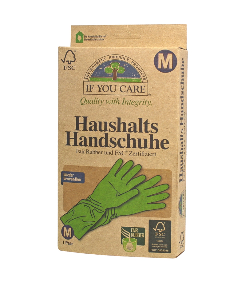 Gants de ménage en caoutchouc écologique - Taille M - 2 pièces - If You Care Gants de ménage en caoutchouc écologique - Taille M - 2 pièces - If You Care
