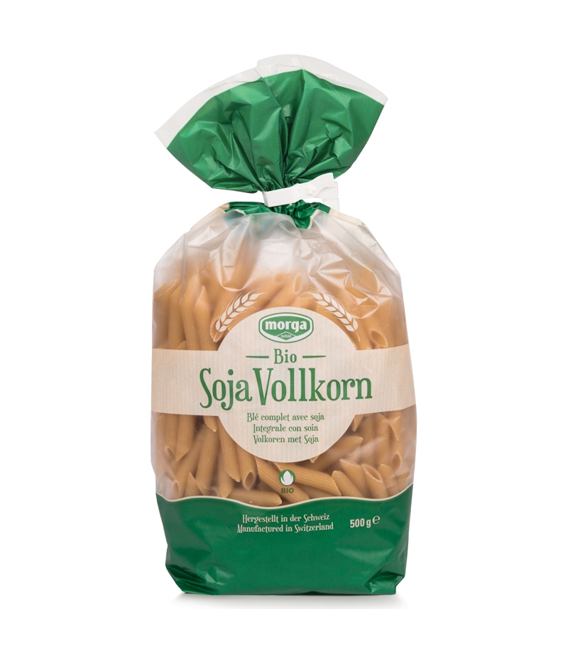 Macaroni de soja & blé dur complet BIO - 500g - Morga Macaroni de soja & blé dur complet BIO - 500g - Morga