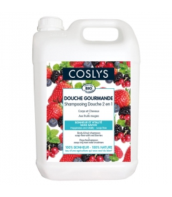 Shampooing douche 2 en 1 "douche gourmande" BIO fruits rouges - 5l - Coslys
