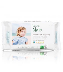 Lingettes douces pour bébé écologiques sans parfum – 56 lingettes – Naty