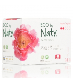Regular BIO-Tampons ohne Applikator für leichte bis mittlere Blutungen - 18 Stück - Naty Regular BIO-Tampons ohne Applikator für leichte bis mittlere Blutungen - 18 Stück - Naty