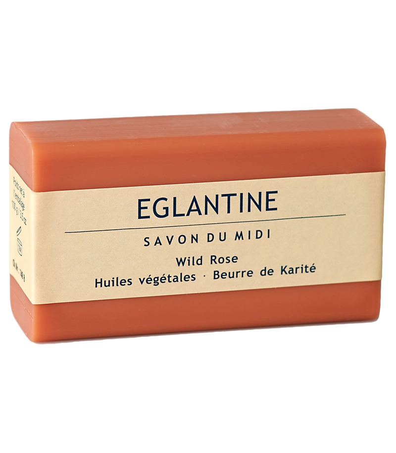 Savon au beurre de karité & églantine - 100g - Savon du Midi Savon au beurre de karité & églantine - 100g - Savon du Midi