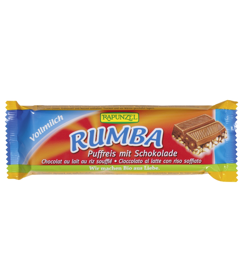 Rumba BIO-Puffreisriegel Vollmilchschokolade - 50g - Rapunzel Rumba BIO-Puffreisriegel Vollmilchschokolade - 50g - Rapunzel