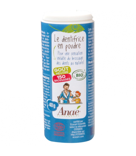 BIO-Zahnpastapulver, geschmacksneutral ohne Fluor - 40g - Anaé