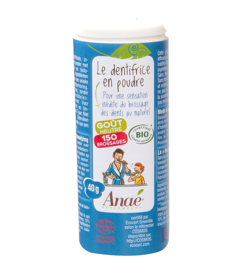 BIO-Zahnpastapulver, geschmacksneutral ohne Fluor - 40g - Anaé BIO-Zahnpastapulver, geschmacksneutral ohne Fluor - 40g - Anaé