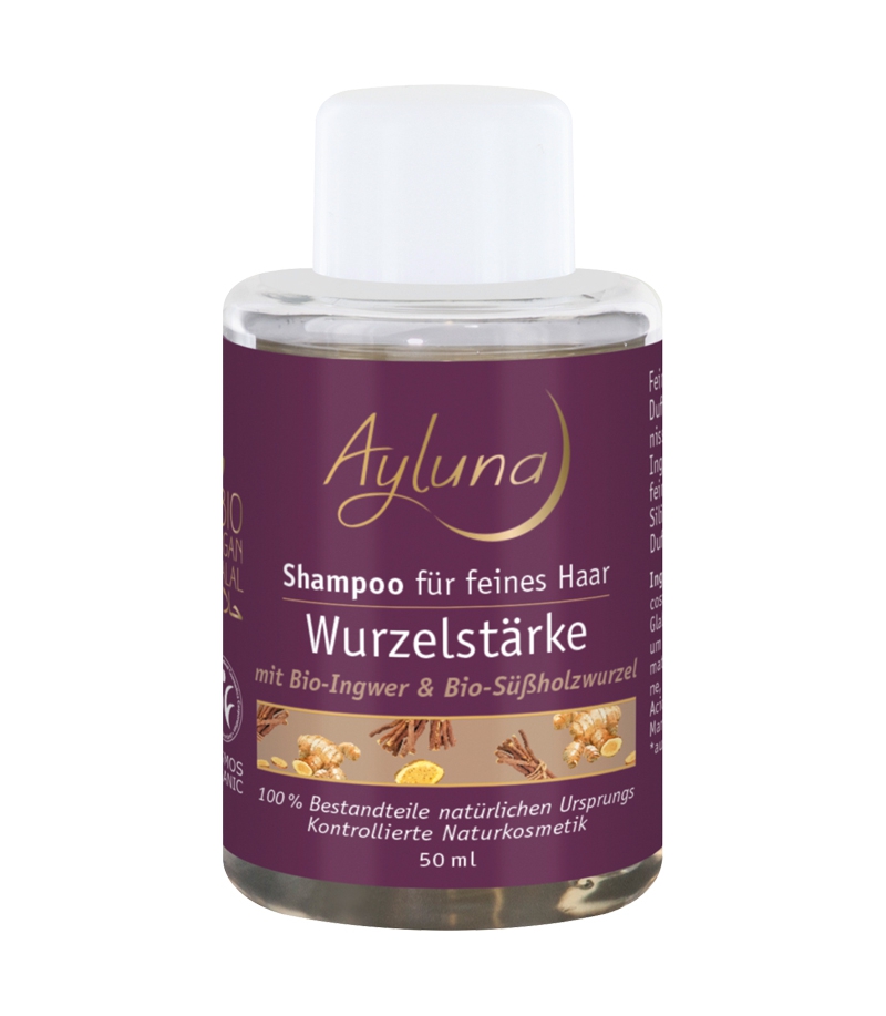 Wurzelstärke BIO-Shampoo Ingwer & Süssholzwurzel - 50ml - Ayluna Wurzelstärke BIO-Shampoo Ingwer & Süssholzwurzel - 50ml - Ayluna