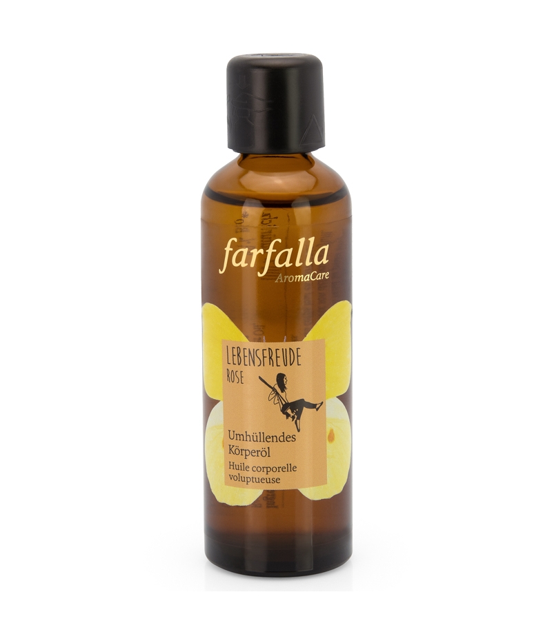 Huile corporelle voluptueuse BIO rose - 75ml - Farfalla Huile corporelle voluptueuse BIO rose - 75ml - Farfalla
