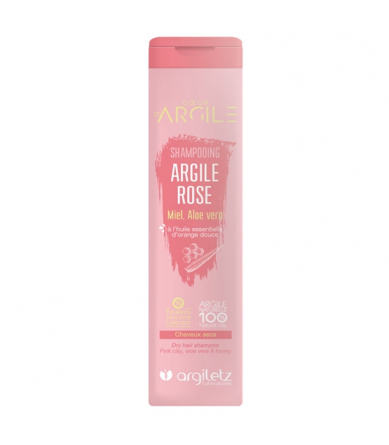 Shampooing argile rose BIO miel, aloe vera & orange - 200ml - Argiletz