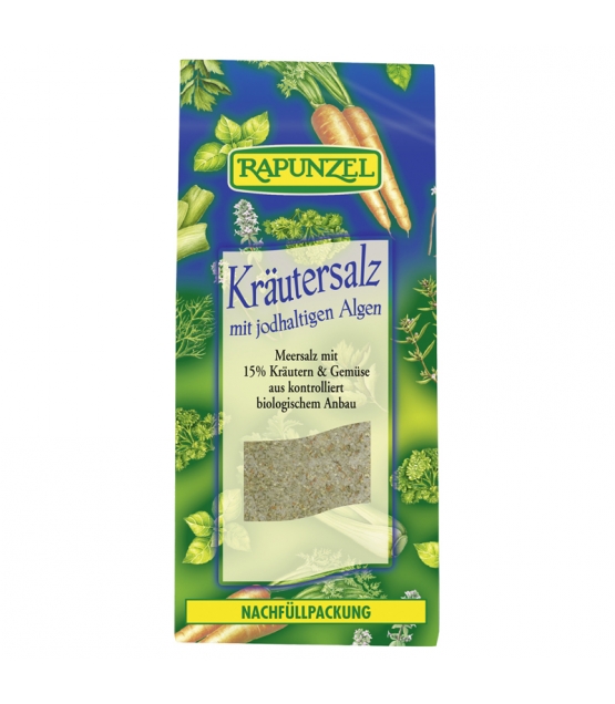 Sel aux herbes iodé contenant 15% d'herbes et de légumes BIO - 500g - Rapunzel
