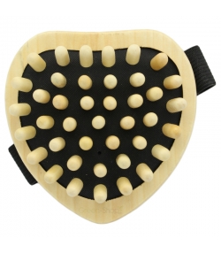 Brosse anti-cellulite en forme de coeur avec anse, en érable & picots en bois - 1 pièce - Kost Kamm