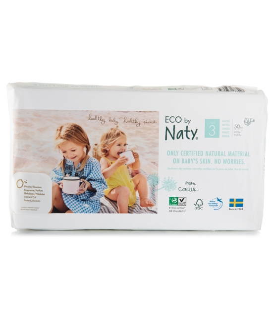 Couches Langes Jetables Ecologiques Taille 3 Midi 4 9 Kg 1 Sac De 50 Pieces Naty