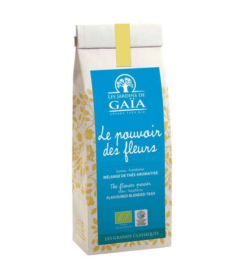 Le pouvoir des fleurs mélange de thés aromatisé au sureau & framboise BIO - 50g - Les Jardins de Gaïa Le pouvoir des fleurs mélange de thés aromatisé au sureau & framboise BIO - 50g - Les Jardins de Gaïa
