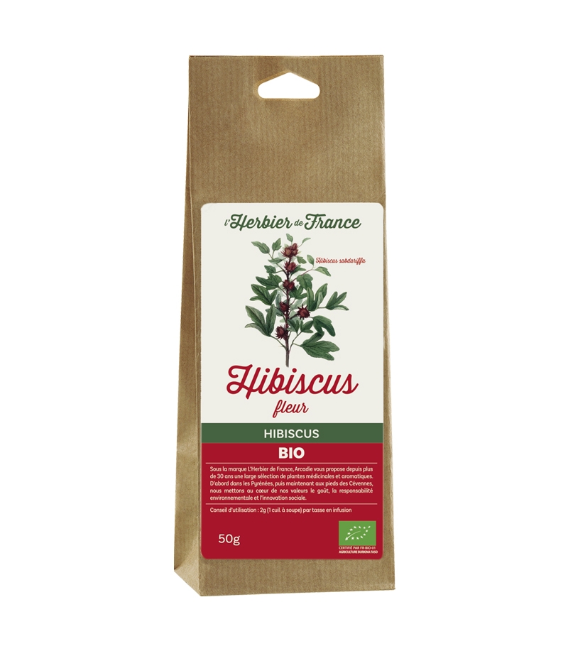 BIO-Hibiskus - 50g - L'Herbier de France BIO-Hibiskus - 50g - L'Herbier de France