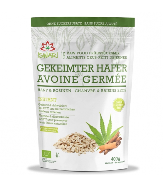 BIO-Porridge gekeimter Hafer, Hanf & Rosinen BIO - 400g - Iswari