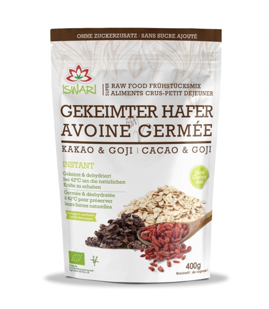BIO-Porridge gekeimter Hafer, Kakao & Goji - 400g - Iswari