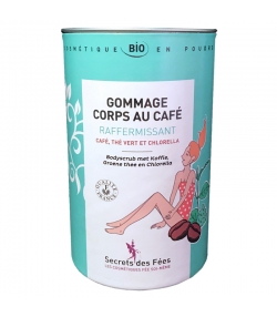 BIO-Körperpeeling straffend Kaffee, Grüntee & Chlorella - 200g - Secrets des Fées BIO-Körperpeeling straffend Kaffee, Grüntee & Chlorella - 200g - Secrets des Fées