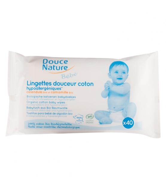 Lingettes Bebe Bio Calendula Camomille 40 Lingettes Douce Nature
