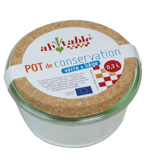Pot De Conservation En Verre 300ml Avec Couvercle En Liege 1 Piece Ah Table Pot De Conservation En Verre 300ml Avec Couvercle En Liege 1 Piece Ah Table