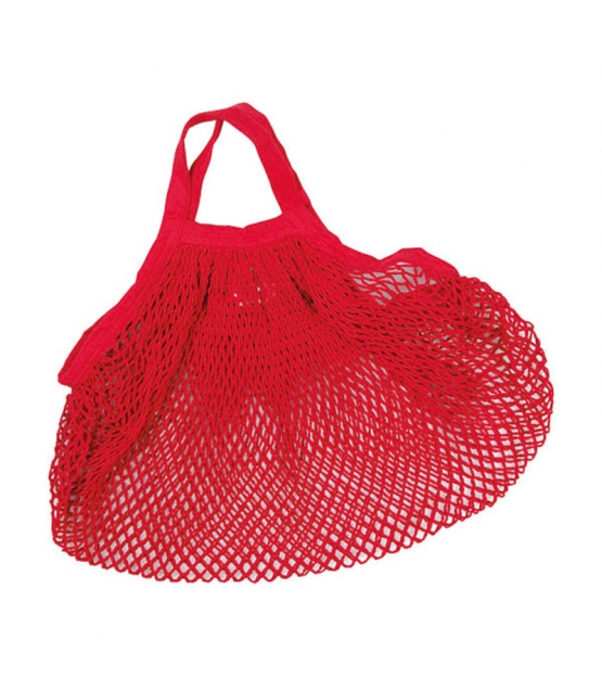 BIO-Baumwoll-Einkaufsnetz mit kurzen Henkeln, rot - 1 Stück - ah table !