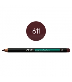 Crayon yeux, lèvres & sourcils BIO N°611 Pourpre – 1,17g – Zao Make-up