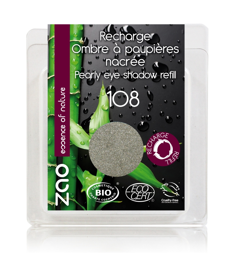 Recharge Fard à paupières nacré BIO N°108 Gris vert - 3g - Zao Make-up