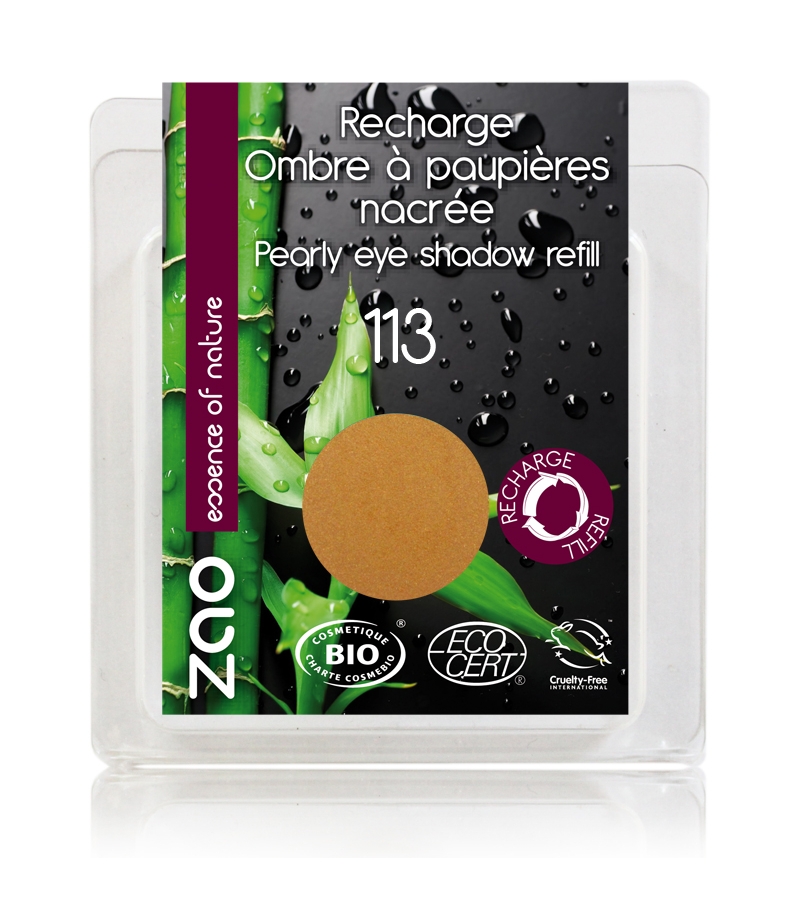 Recharge Fard à paupières nacré BIO N°113 Or cuivré - 3g - Zao Make-up