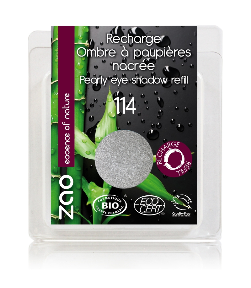 Recharge Fard à paupières nacré BIO N°114 Argent - 3g - Zao Make-up