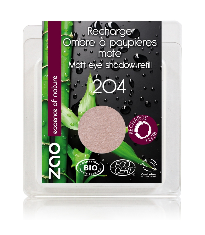 Recharge Fard à paupières mat BIO N°204 Vieux rose doré - 3g - Zao Make-up