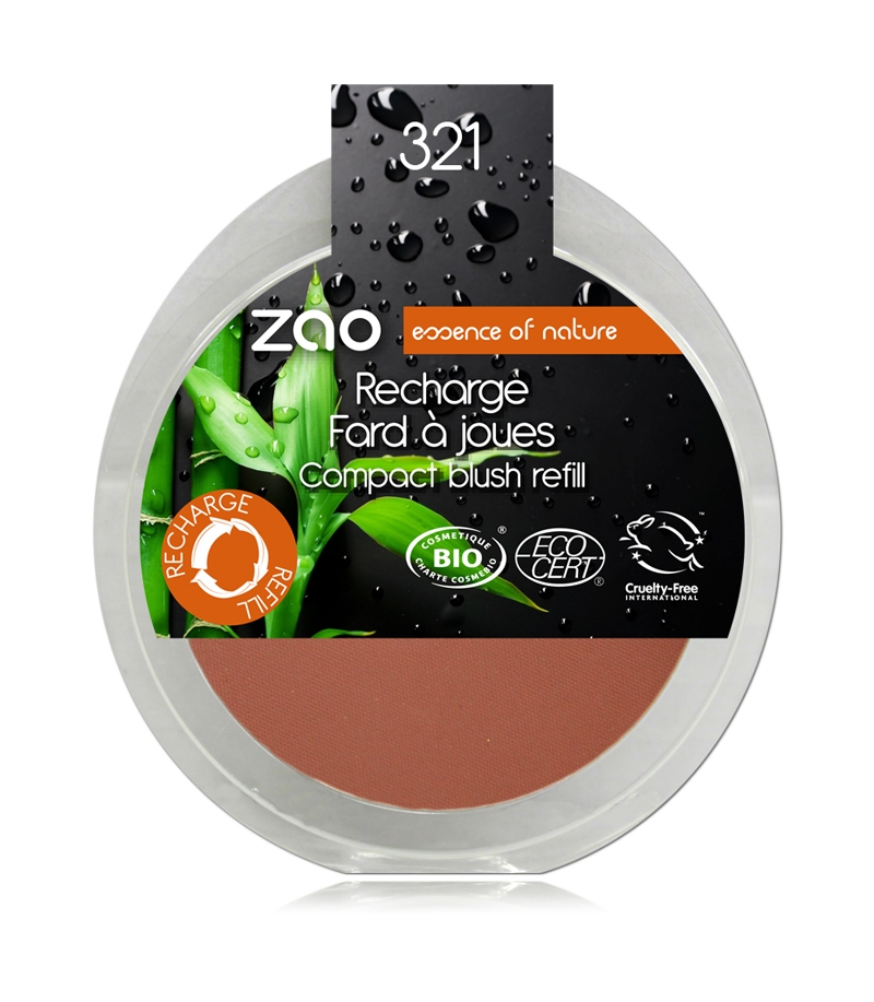 Recharge Fard à joues compact BIO N°321 Brun orange - 9g - Zao Make-up Recharge Fard à joues compact BIO N°321 Brun orange - 9g - Zao Make-up